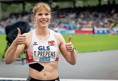 Daumen hoch: Talea Prepens darf sich auf ihre zweite Leichtathletik-EM freuen. Die Sprinterin aus Cloppenburg ist am Freitag vom Deutschen Leichtathletik-Verband für die Titelkämpfe in Birmingham nominiert worden.